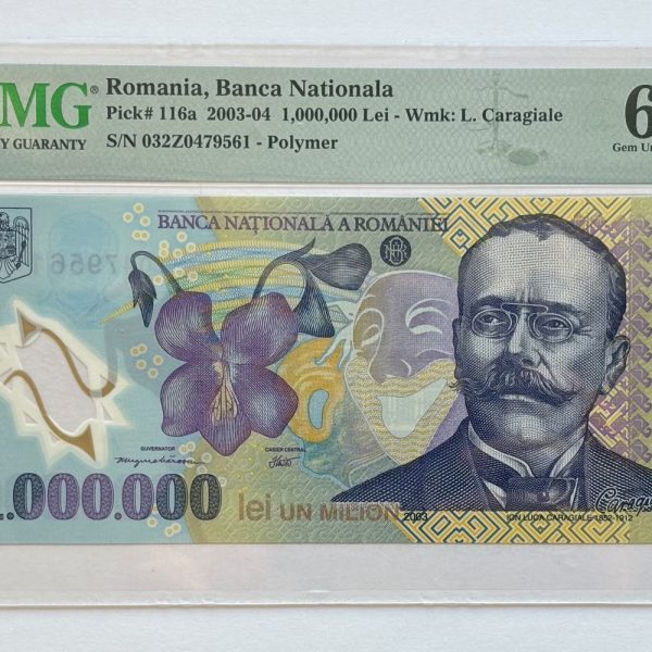 1.000.000 LEI 2003 GRADATĂ PMG 65 EPQ NECIRCULATĂ POLIMER