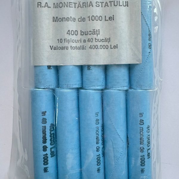 LOT 10 FIȘICURI x 40 MONEDE 1000 LEI CONSTANTIN BRÂNCOVEANU ALUMINIU