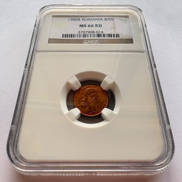 1 BAN 1900B CAROL I GRADATĂ NGC MS 66 RD