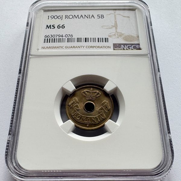 5 BANI 1906J GRADATĂ NGC MS 66
